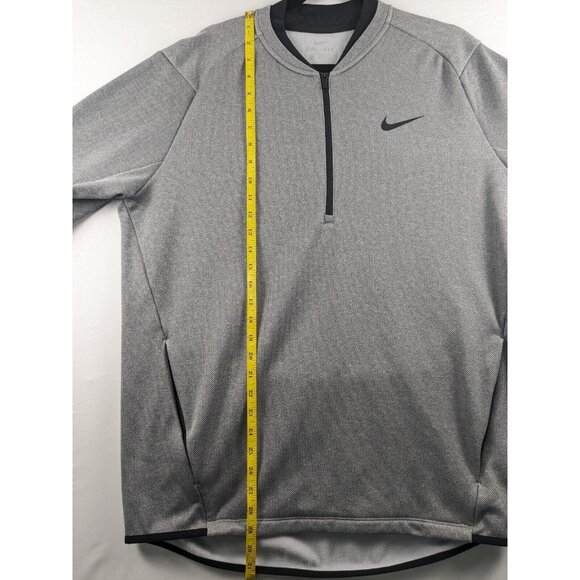 NIKE Dri-Fit 1/4 Zip Pullover Fleece Lined Sweatshirt Men's Large Gray Logo - Picture 4 of 9